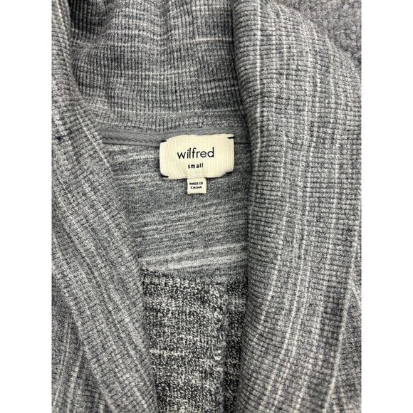 Wilfred Cardigan Women's S Gray Stripe Open Front Knit Cocoon Sweater Studded - Picture 2 of 8